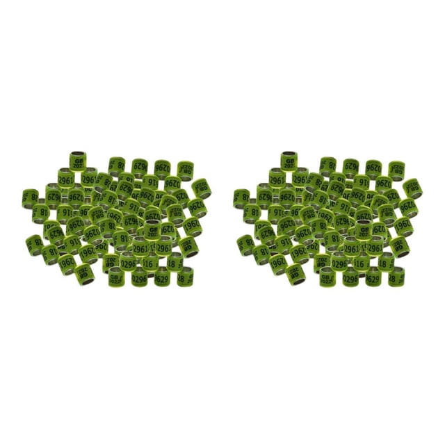 Anillos de pata de paloma Greeniant 100Pcs 2022 Aluminio 8mm Amarillo 2piezas