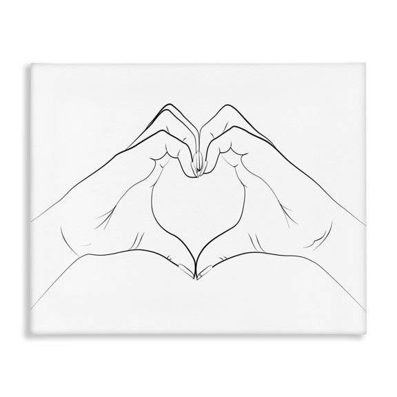 Stupell Industries Contemporary Heart Shape Hands Canvas Art, 20 x 16, by Martina Pavlova