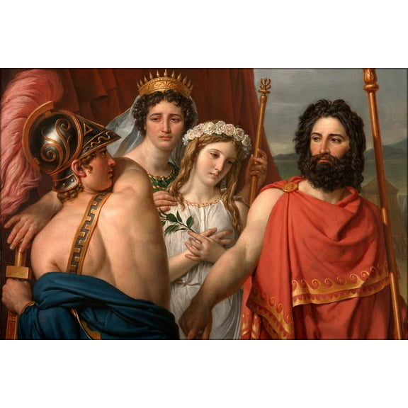 24"x36" Gallery Poster, Jacques Louis David The Anger of Achilles
