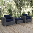 thumbnail image 1 of Modway Summon Coussins Sectionnels de Mobilier de Patio Extérieur Sunbrella 3 Pcs, Bleu Marine, 1 of 7