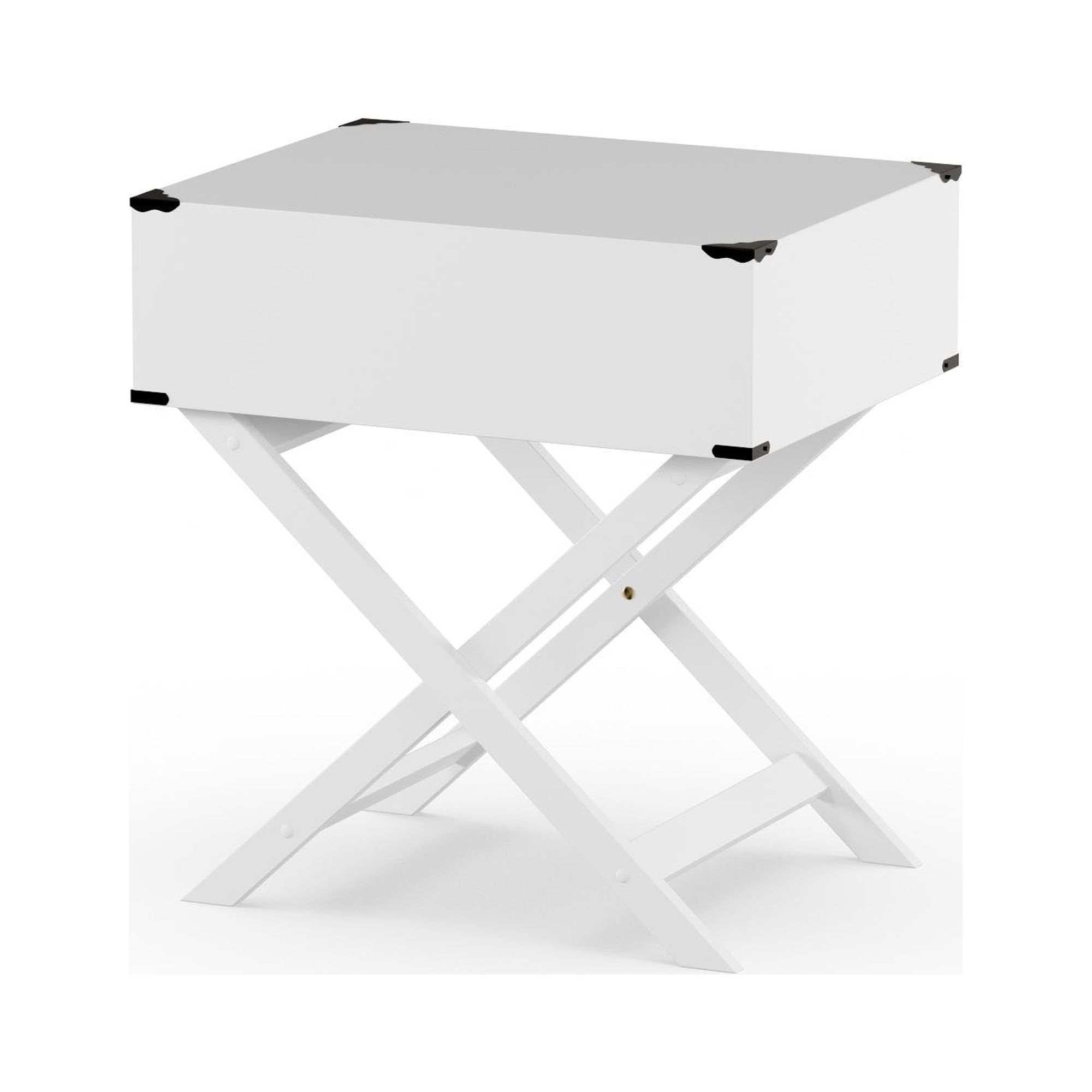 Baxton Studio Curtice Modern And Contemporary White 1-Drawer Wooden End Table