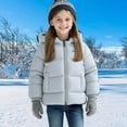 thumbnail image 2 of Fesfesfes Childrens Winter Reversible Fleece Lined Hooded Puffer Jacket Warm Thick Outdoor Coat Zipper Outerwear for Kids Boys Girls Casual Sports Wear(Sky Blue,7-8 Years), 2 of 8