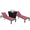 Burgundy, variant on LeisureMod Outdoor Chaise Lounge Chair with a Square Fire Pit Table in Powder-Coated Aluminum Sling Fabric Seat Adjustable Reclining Positions for Backyard Marlin Collection Set of 2 in Green