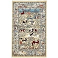 thumbnail image 1 of Unique Loom Tapis Texturé Narenj Hunting Scene 5' x 8' Rectangle Beige/bleu, 1 of 1