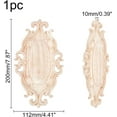 thumbnail image 2 of 2pcs Natural Wood Carved Onlay Applique Craft Unpainted Onlay Furniture Home Decoration Oval BurlyWood 112x200x10mm, 2 of 5