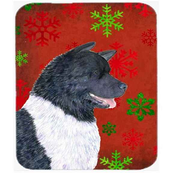 Carolines Treasures  Akita Red and Green Snowflakes Holiday Christmas Mouse Pad