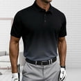 thumbnail image 4 of VSSSJ Men's Golf Shirts Short Sleeve Moisture Wicking Casual T-Shirt Quick Dry Regular Fit Button Athletic Tennis Collared Shirts Black M, 4 of 5