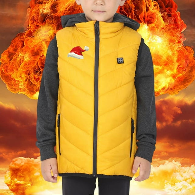 DPTALR Gilet Chauffant Léger Rechargeable Électrique USB pour Enfants Garçons Filles