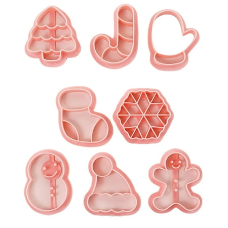 

LINASHI Christmas Tree Cookie Cutter 8pcs Christmas Cookie Cutter Set Cartoon Christmas Tree Snowflake Shape Baking Mold for Festive Home Baking