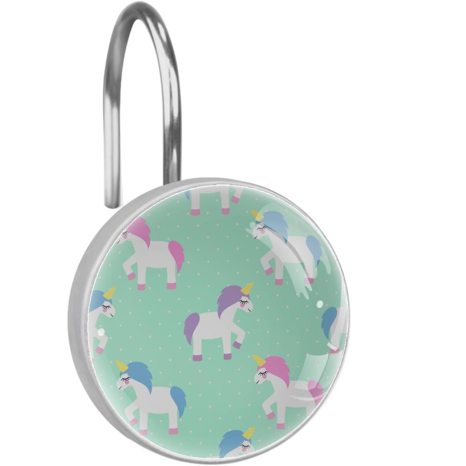 Unicorn Shower Curtain Hooks（Set of 12）for Home Hotel Shower Rods