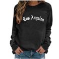 thumbnail image 2 of GuzomFashion Womens Black Los Angeles Graphic Sweatshirt - 100% Polyester, Crew Neck, Long Sleeve, Relaxed Fit, S-XXL, Soft Easy-Care Casual Daily Wear,Size 2XL, 2 of 4