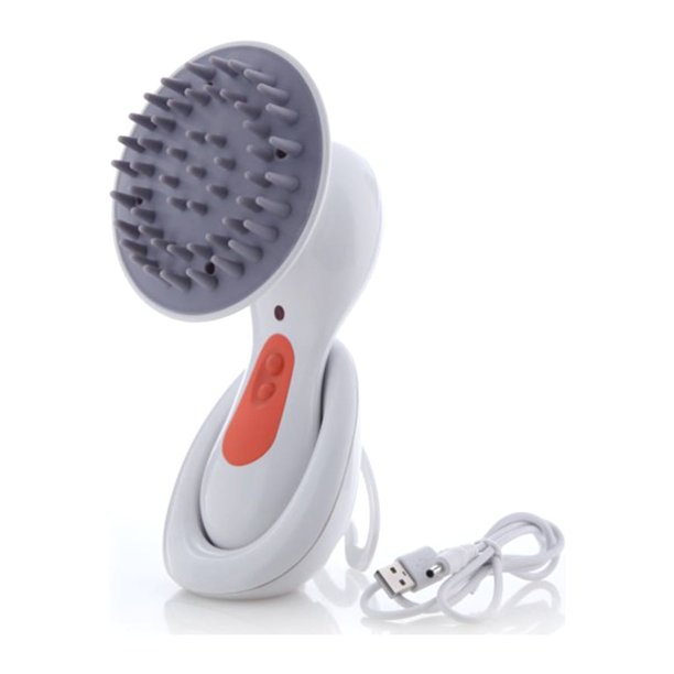EeaseMX Nuevo peine masajeador eléctrico para el cuero cabelludo, resistente al agua, con vibración, cepillo masajeador para aliviar el dolor de cabeza y el estrés (naranja)