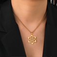 thumbnail image 4 of Chakra Lotus Flower Star of David Hebrew Pendant Necklace Religious Amulet Stainless Steel Women Jewish Jewelry Gift, 4 of 5