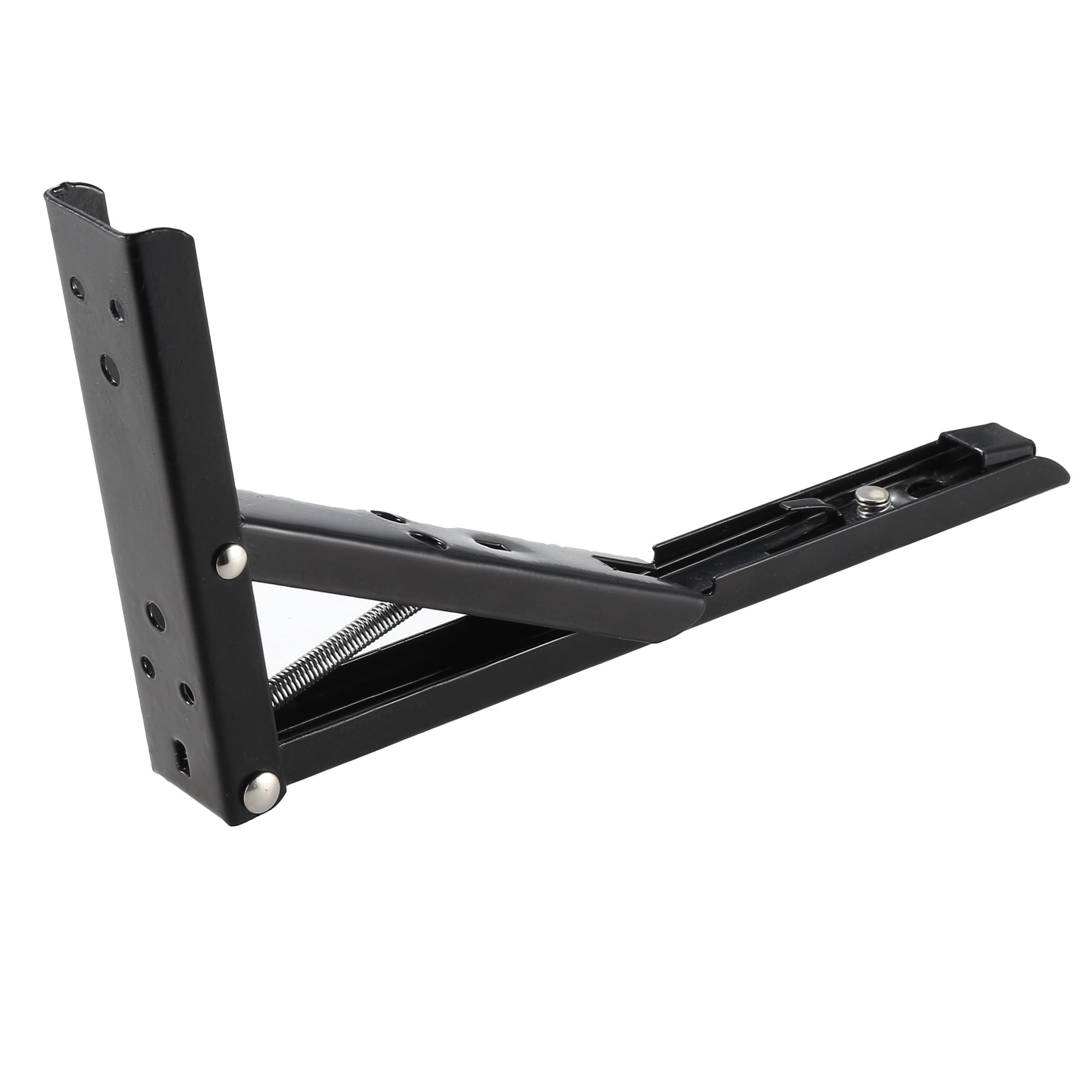 Unique Bargains Folding Bracket 9.57" 243mm Wall Mounted Support Collapsible Long Release Arm Carbon Steel 2pcs