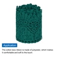 thumbnail image 3 of Cinta de encaje de patrón floral de 4" de ancho y 5 yardas en verde oscuro para costura, 3 of 4
