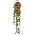 thumbnail image 1 of Plantas artificiales colgantes con flores de rosa, guirnalda de 1,37 m (4,5 pies), flores artificiales colgantes, cadena verde, pared, hogar, habitación, jardín - Rosa, 1 of 6