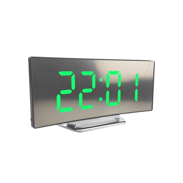 Sidaley Despertador digital Dormitorio Snooze Recordatorio de tiempo de despertador ajustable con soporte Número de sala de estar decorativo Electrónica Verde