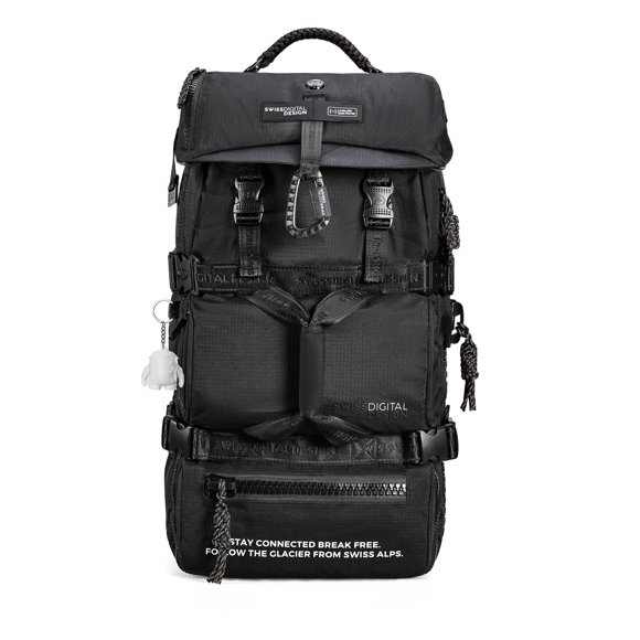 Swissdigital Balerna XL Camera Travel Backpack – 44L Smart Bag, SDD Finder, Water-Resistant, Multiple Pockets, Eco-Friendly, Hybrid System
