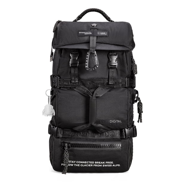 Swissdigital Balerna TG Sac à Dos de Voyage pour Appareil Photo – Sac Intelligent 44L, SDD Finder, Résistant à l'Eau, Multiples Poches, Écologique, Système Hybride