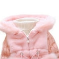 thumbnail image 4 of URMAGIC 1-4 Years Little Girls Winter Autumn Thicken Warm Jacket Coat Toddler Kids Solid Fleece Hooded Overcoat Zip-UP Slim Outwear, 4 of 7