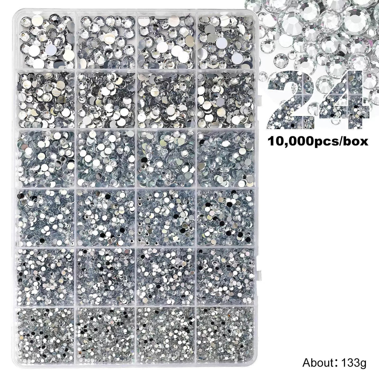 Flat Back Pearl Gemstones Handmade White Half Pearl Beads Assorted Sizes with Jewelry Glue Tweezers Pen for Diy Craft Shoe Graduation Cap Decoration