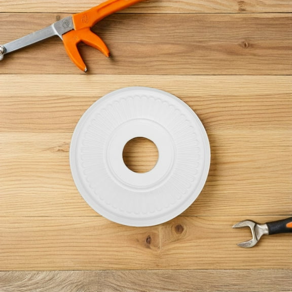 COMPUKAS PU Ceiling Medallion For Light Fixtures White 1Set