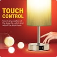 thumbnail image 4 of UCACA Bedside Lamp with USB Port - Touch Control Table Lamp for Bedroom 3 Way Dimmable Nightstand Lamp with Round Denim Fabric Shade for Living Room, Dorm, Home Office (LED Bulb Included), 4 of 6