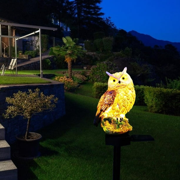 Figurine de jardin solaire en forme de chouette - Décoration de jardin - 36  cm - Lampe solaire lumineuse pour l'extérieur : : Jardin