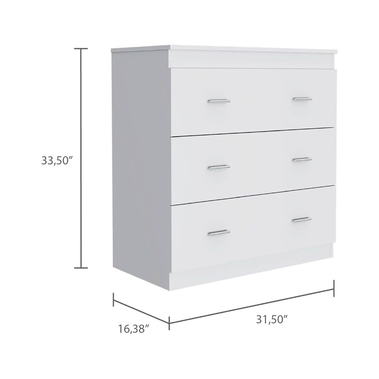 Kadyn Chest of Drawers, Dresser with Three Drawer, Storage Cabinet for Bedroom, White Nightstand Kadyn Chest of Drawers, Dresser with Three Drawer, Storage Cabinet for Bedroom, White Nightstand