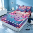 thumbnail image 3 of Erosebridal Kawaii Axolotl Zipper Queen Comforter Set with Fitted Sheet and 2 Pillowcases, Sea Wildlife Zipper Bedding Set, Navy Reversible, 3 of 7