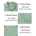 thumbnail image 3 of COOFANDY Mens Cuban Shirt Short Sleeve Button Down Shirts Summer Beach Wedding Shirt Regular Fit, 3 of 5