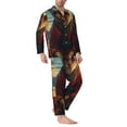 thumbnail image 2 of Haiem Meditating Golden Retriever Pattern Men’s Long-sleeve Sleepwear,Sleepwear Set,2-piece Loungewear Set,Soft PJs Comfy Nightwear with Pockets-Medium, 2 of 7