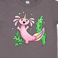 thumbnail image 4 of Inktastic Axolotl Unicorn with Rainbow Tail, Bubbles and Seaweed. Boys or Girls Toddler T-Shirt, 4 of 5