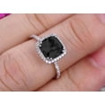 thumbnail image 2 of 2.05 Carat Cushion Cut Black Diamond Moissanite Engagement Ring on 10k White Gold, 2 of 6