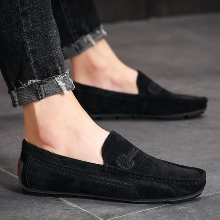 

Customizable Men‘s Loafer Shoes Stitching Details Rubber Sole Resistant Flat Heel Breathable Anti-Slip Slip On