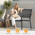 thumbnail image 4 of Dovov Oversized Outdoor Bench, Modern Patio Bench Steel Garden Bench Metal Bench Loveseat with Geometric Backrest, Black, 4 of 11