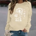 thumbnail image 2 of Raeneomay Long Sleeve Shirts for Women Womens Casual Long Sleeved Round Neck Hooded Printed Shoulder SweatShirt, 2 of 4