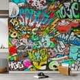 thumbnail image 2 of Idea4wall 3pcs Mural Vibrant Neon Spray Paint Typography Graffiti & Street Art Pop Stick Wallpaper Removable Wall Murals Large Wall Stickers for Home Decoration, 72"x72", 2 of 5