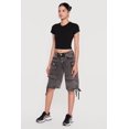 thumbnail image 2 of Women's Drawstring Hem Acid Wash Cargo Bermuda Shorts, 2 of 4