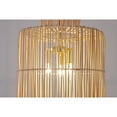 thumbnail image 2 of Design Living 1-Light D16" Gold Metal Chandelier With Natural White Wood Shade, 2 of 6