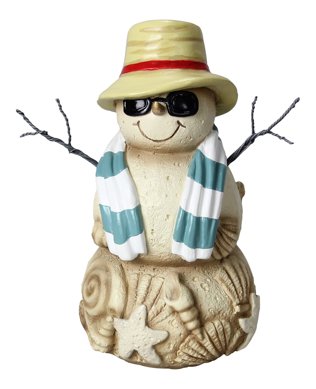 Coastal Beach Cool Shades Sand Snowman 7 Inches Tabletop Winter