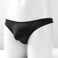 thumbnail image 3 of FITORON Mens Low-Rise Thong 100% Polyester Ultra Soft 3D Pouch Quick Dry Black Underwear for Daily & Gym Wear ,Size 2XL, 3 of 4
