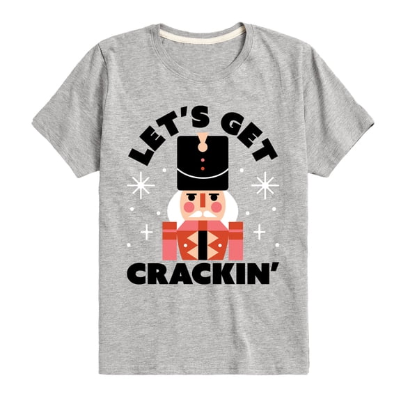 Instant Message - Lets Get Crackin Nut Cracker Christmas Boys' Short Sleeve Graphic T-Shirt