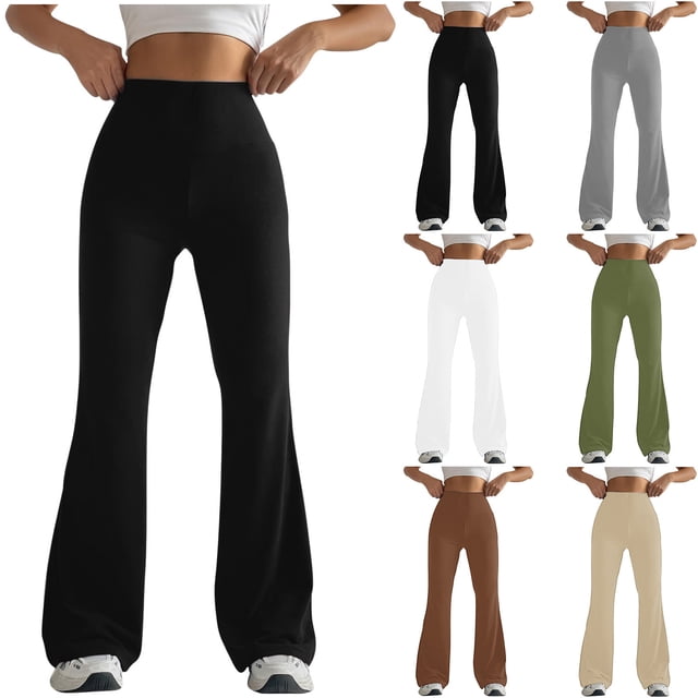 yoeyez Plus Size Leggings for Women Tummy Control High Waist Yoga Pant Soft Stretch Quick Drying Tight With Pockets, Brown S