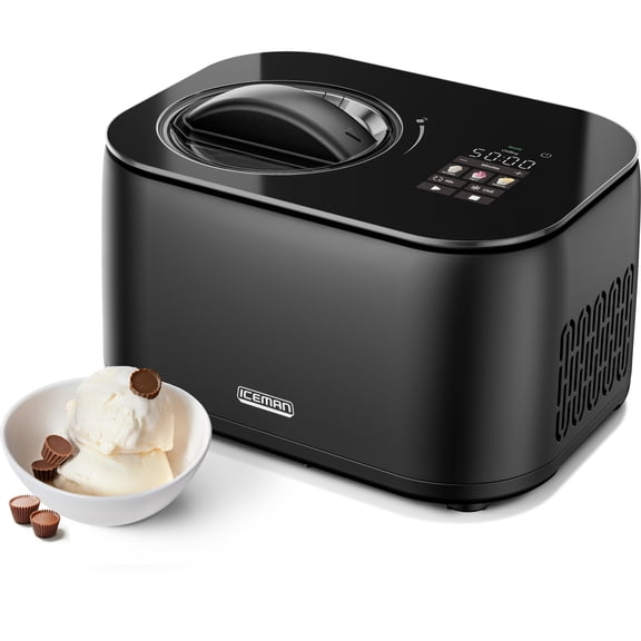 Iceman Trio Ice Cream, Frozen Yogurt, and Italian Ice Maker, No Pre-Freezing - Black