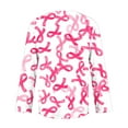 thumbnail image 5 of Kilaqueen Breast Cancer Awareness Shirts for Women Long Sleeve Oblique Collar V Neck Pink Ribbon Print October Tops for Going Out, 5 of 5