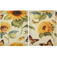 thumbnail image 2 of GZHJMY 24 Inch Length Kitchen Curtains Sunflower Butterfly 2 Panels Half Window Sheer Curtains Rod Pocket Farmhouse Short Drapes for Bathroom Cafe Basement Home Decor, 2 of 7