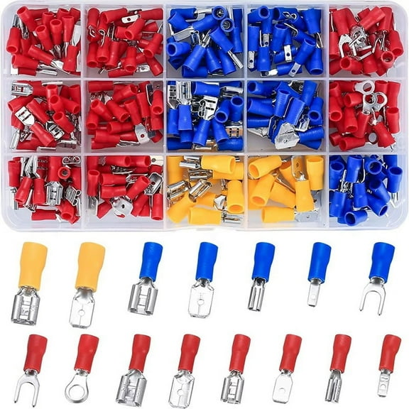 280pcs Insulated Wire Electrical Connectors with Tool Assorted Male/Female Wire Cable Crimp Terminals U-Type Fork Spade