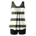 thumbnail image 4 of Ayfxijin Women's High-Waisted Tummy Control Tankini,Striped Two-Piece Split Swimwear S-XXL, 4 of 6