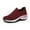 Dark red, variant on Cyiecw Women's Walking Shoes Lightweight Slip on Sock Sneakers Comfortable Mesh Air Cushion Platform Loafers